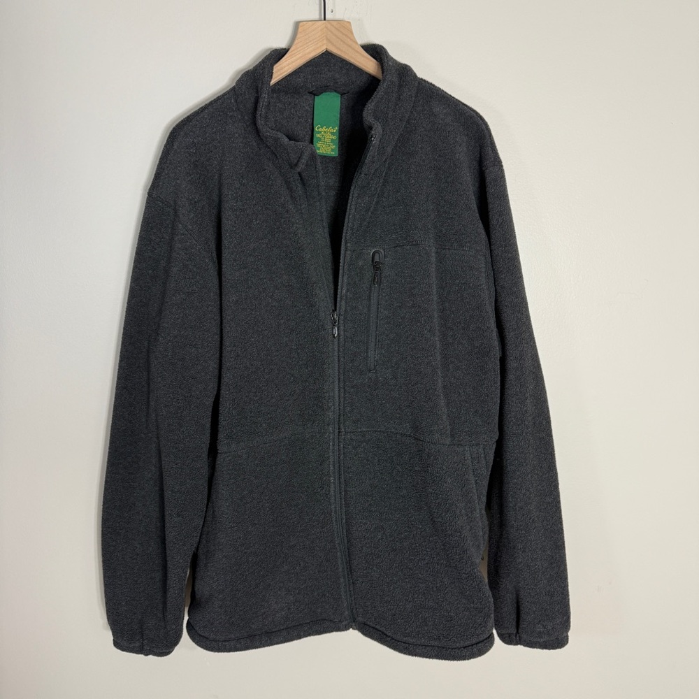 Cabela's Charcoal Zip-Up Fleece Sweater